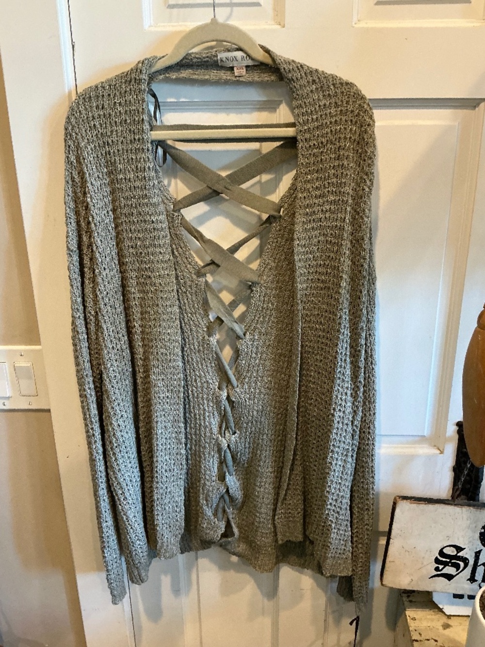 Knox Rose cardigan with open lacing on back! Brand new with tags! Plus size xxl